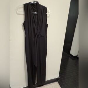 White House Black Market Black Zip-Up Jumpsuit Womens Size 6